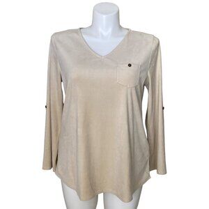 Soft Surroundings Maddox Ultra Soft Tunic Top, Soft Taupe Women's Size L